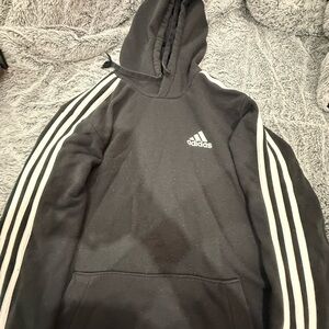 Adidas Charcoal Hoodie with White Accents